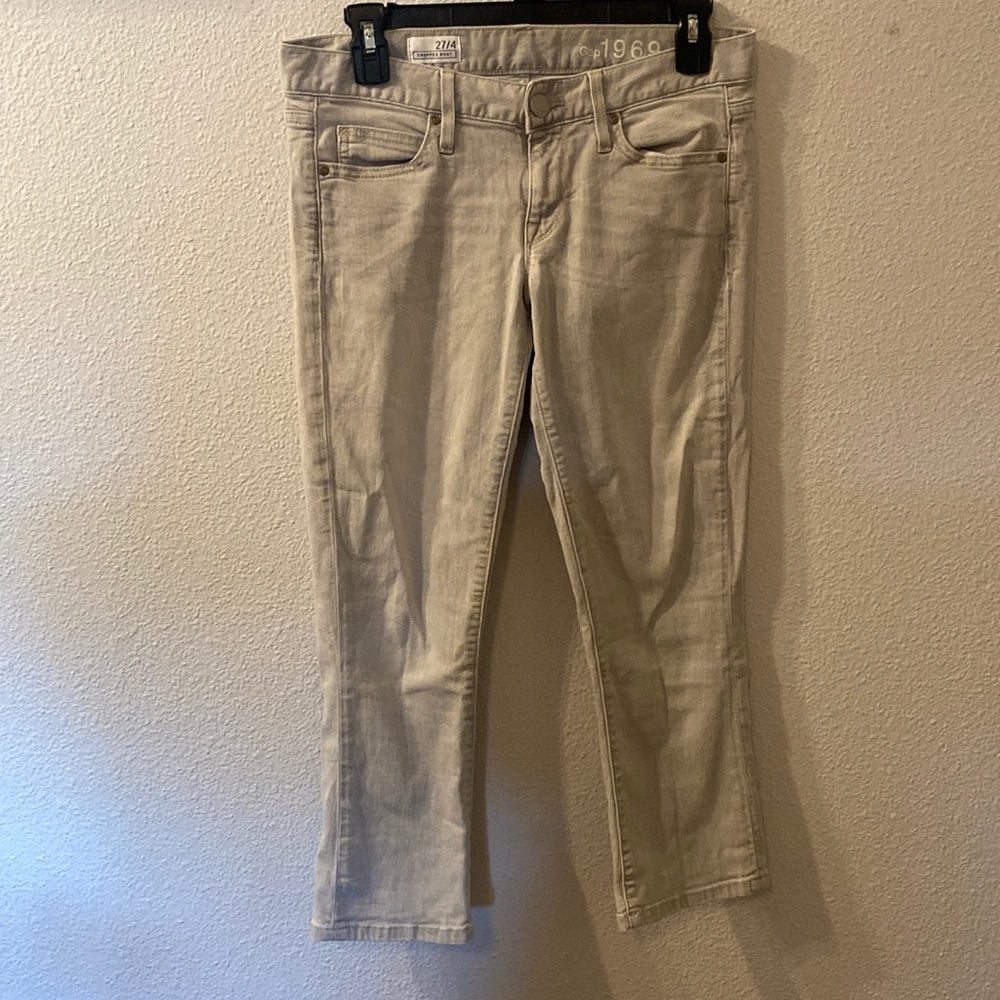 Gap cropped boot gray jeans size 27/4